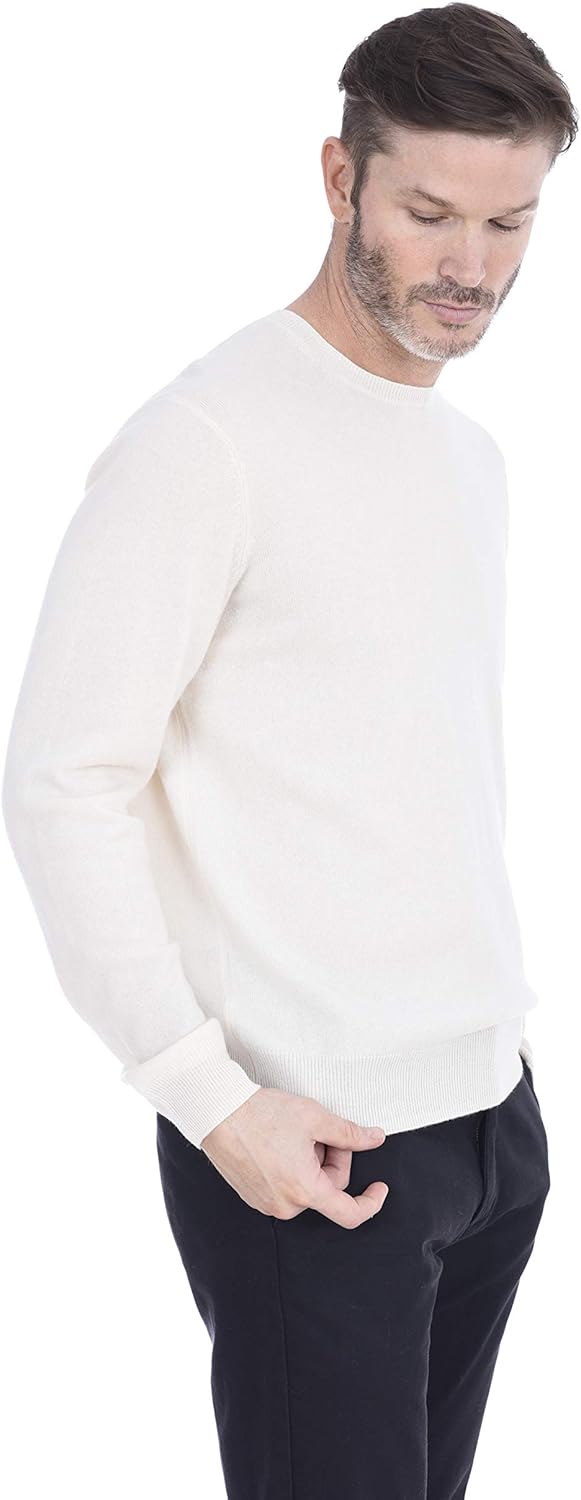 Cashmeren Men's Basic Crewneck Sweater 100% Pure Cashmere Long Sleeve Round Neck Pullover - Image 2