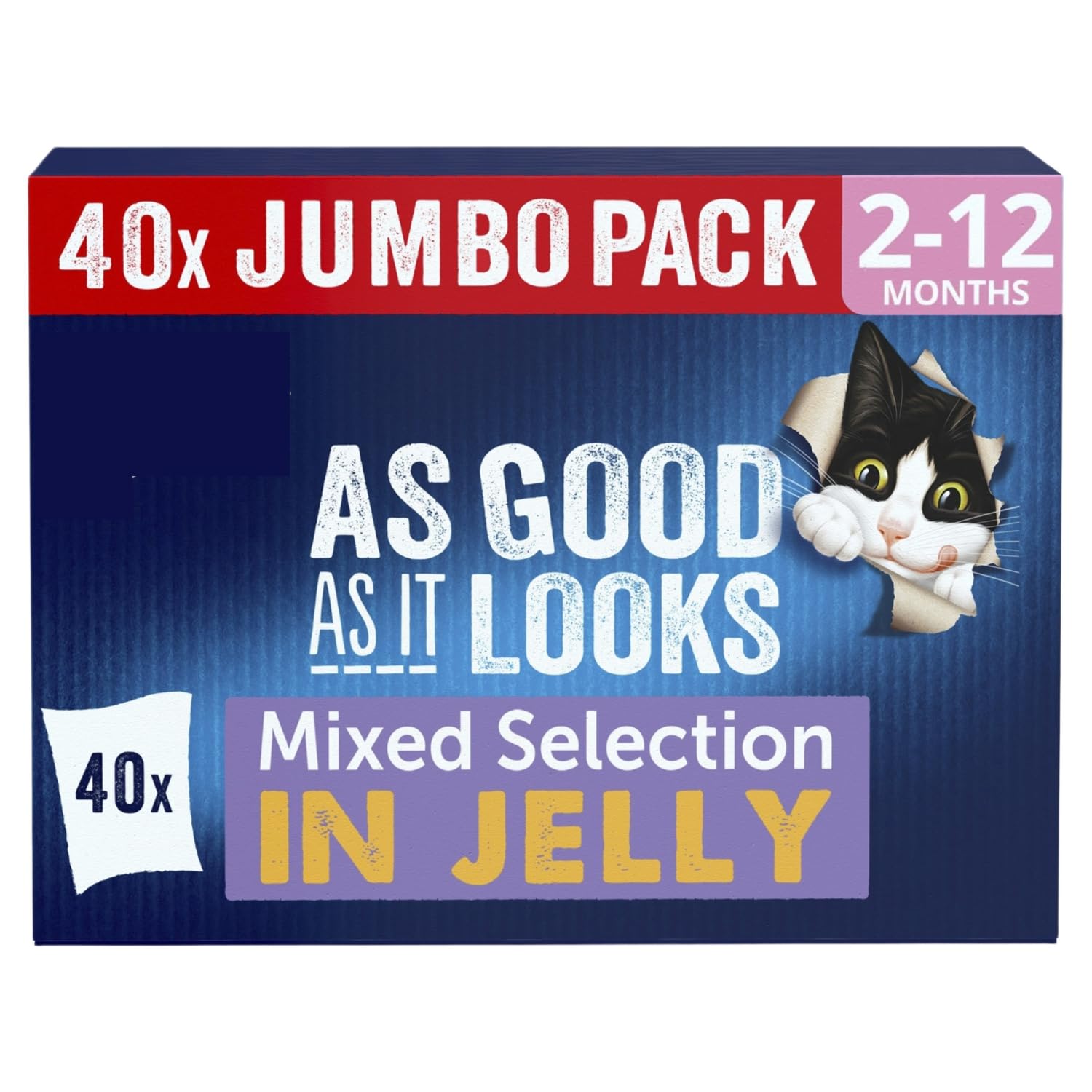 As Good as It Looks Kitten Wet Food Selection in Jelly 40x85g - With Tender Pieces in Jelly With Vitamins & Antioxidants to Meet 100% of Your Growing Kittens Daily Needs