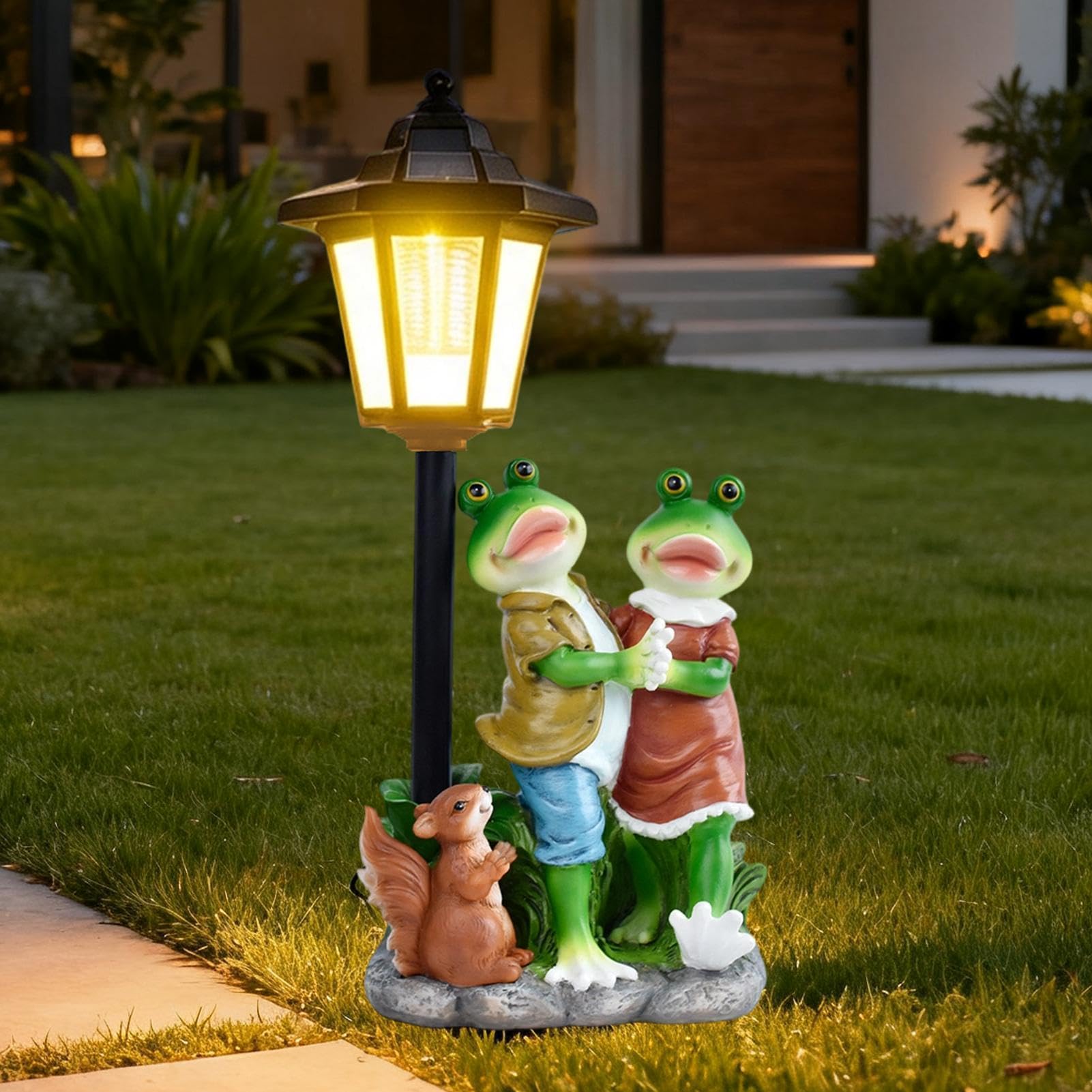 Estatua De Jardín Con Luz Solar Figura Iluminada Impermeable Encendido Y | Estatuas De Exterior Con Linterna Solar Para Balcón, Porche, Patio, Jardín, Pasillo, Patio Trasero,