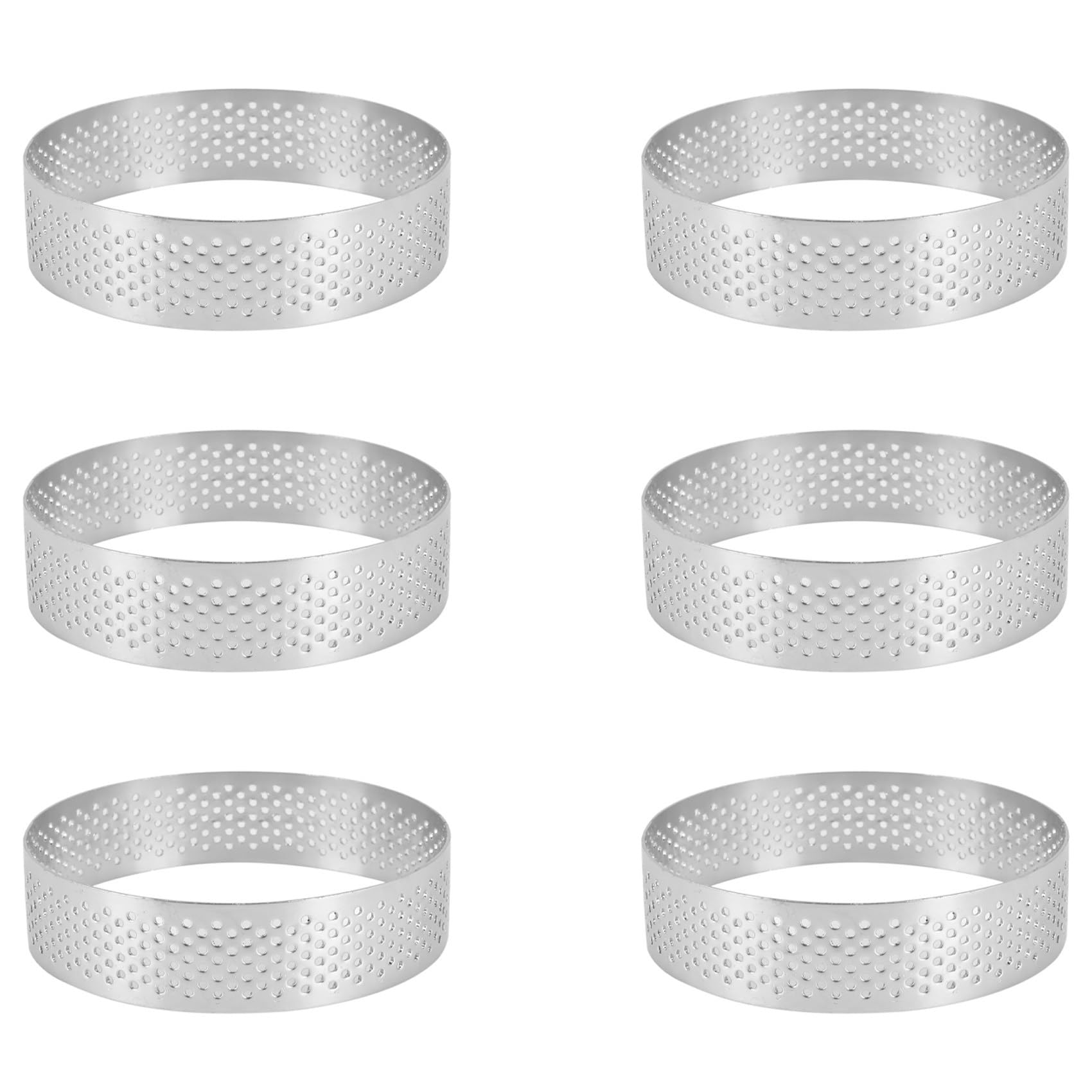 Anillos de tarta de 8 cm y moldes de mousse perforados para hornear pasteles, 60 piezas