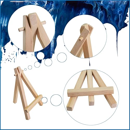 Miniatura 3 de Mini caballete de mesa de 5 pulgadas, soporte de caballete de mesa de 5 pulgadas, letreros de boda, soporte de placa de caballete de madera,