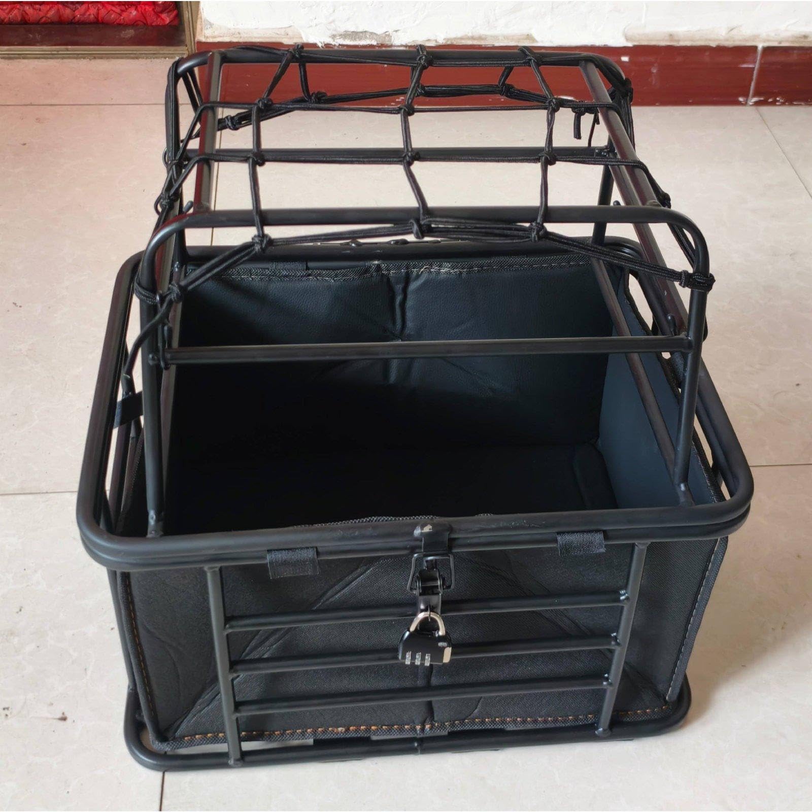 Cesta para Perros para Bicicleta con Tapa, Organizador Resistente para Guardar Accesorios de Camping, Ciclismo Y Viajes, con Forro