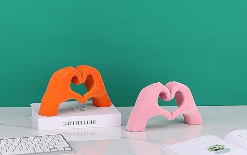 Miniatura 7 de Estatua de dedo de amor galvanizada, escultura en forma de corazón, decoración de arte moderno, decoración creativa para bodas y mesa del hogar en