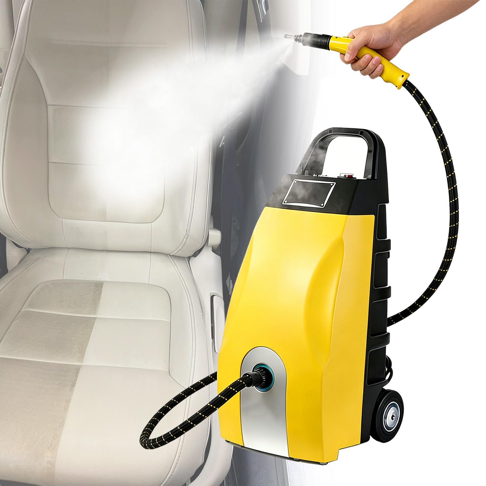AETEREOS 3.5LSteam Cleaner, Multipurpose Powerful Steamer,3000W,6 Accessories Yellow