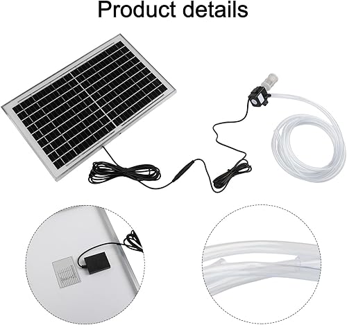 Miniatura 2 de Bomba de agua solar de 10W 9V con filtro para estanque de peces y acuario, bomba de circulación sumergible con altura de elevación de 8.2 ft,
