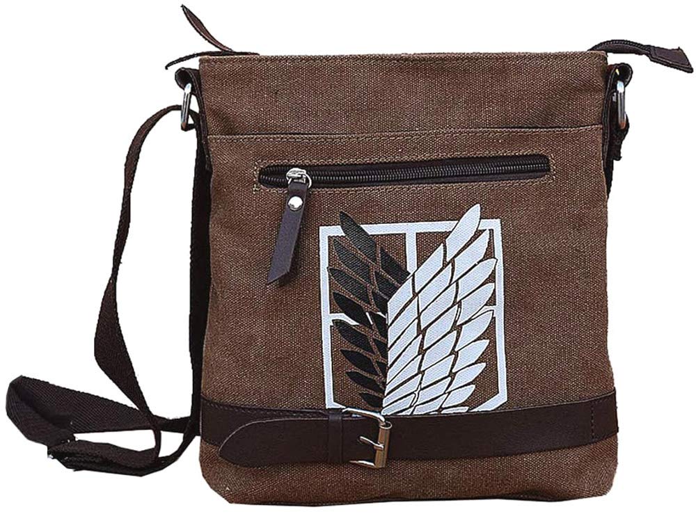 Bolso bandolera Anime Messenger Bag para AOT Fan, marrón, medium