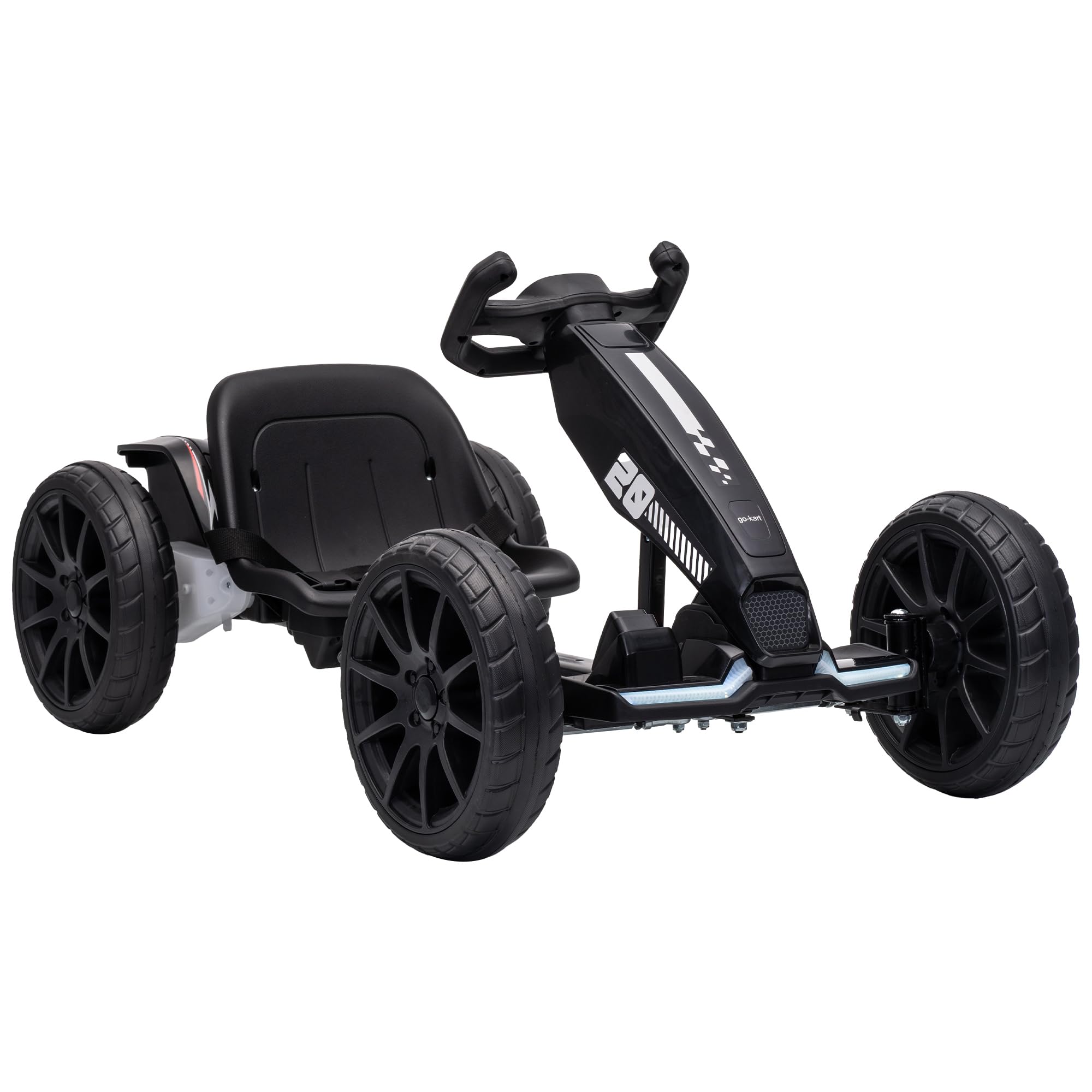 AIYAPLAY Electric Go Kart for Kids 12V Ride-On Dual Motors Ages 3-6 Black