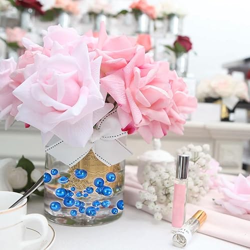 Miniatura 5 de 200 perlas azules para jarrones, cuentas de relleno de jarrón azul para centros de mesa, cuentas flotantes azules de 0.450.570.79 pulgadas para