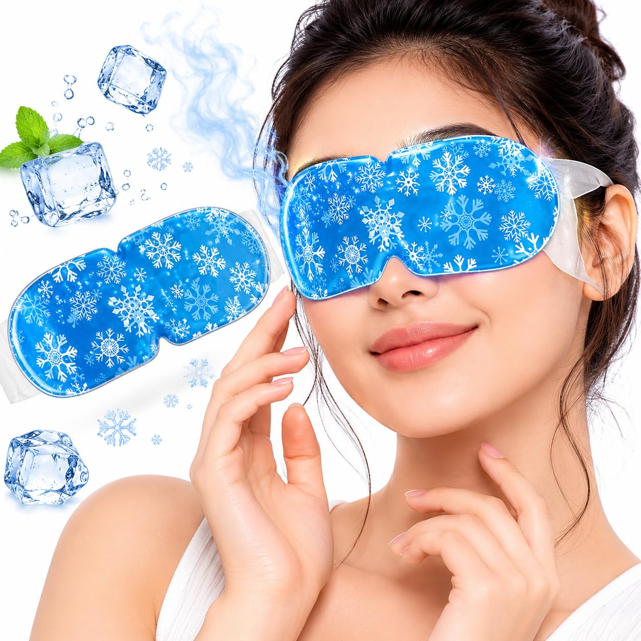 buttyza Cooling Sleep Eye Mask Disposable Cold Compress Gel Pads for Tired Eyes and Migraine Relief - Instant Cooling Non-Sticky Eye Cover for Travel, Relaxation, Spa and Sleep Care Pack of 5-picture-11