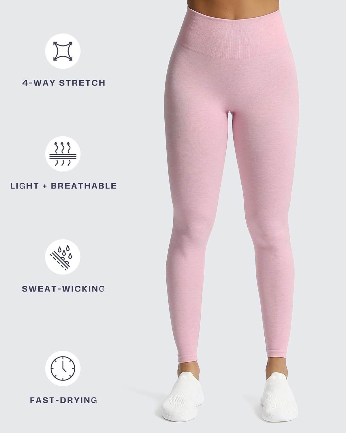 Aoxjox Scrunch Seamless Leggings for Women High Waisted Tummy Control 2.0 Smile Contour Workout Yoga Pants 24" - Image 4