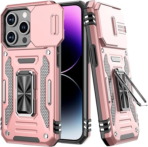 AUPAI Funda para iPhone 15 con protector de pantalla, cubierta mejorada para lente de cámara, funda protectora de grado militar resistente con