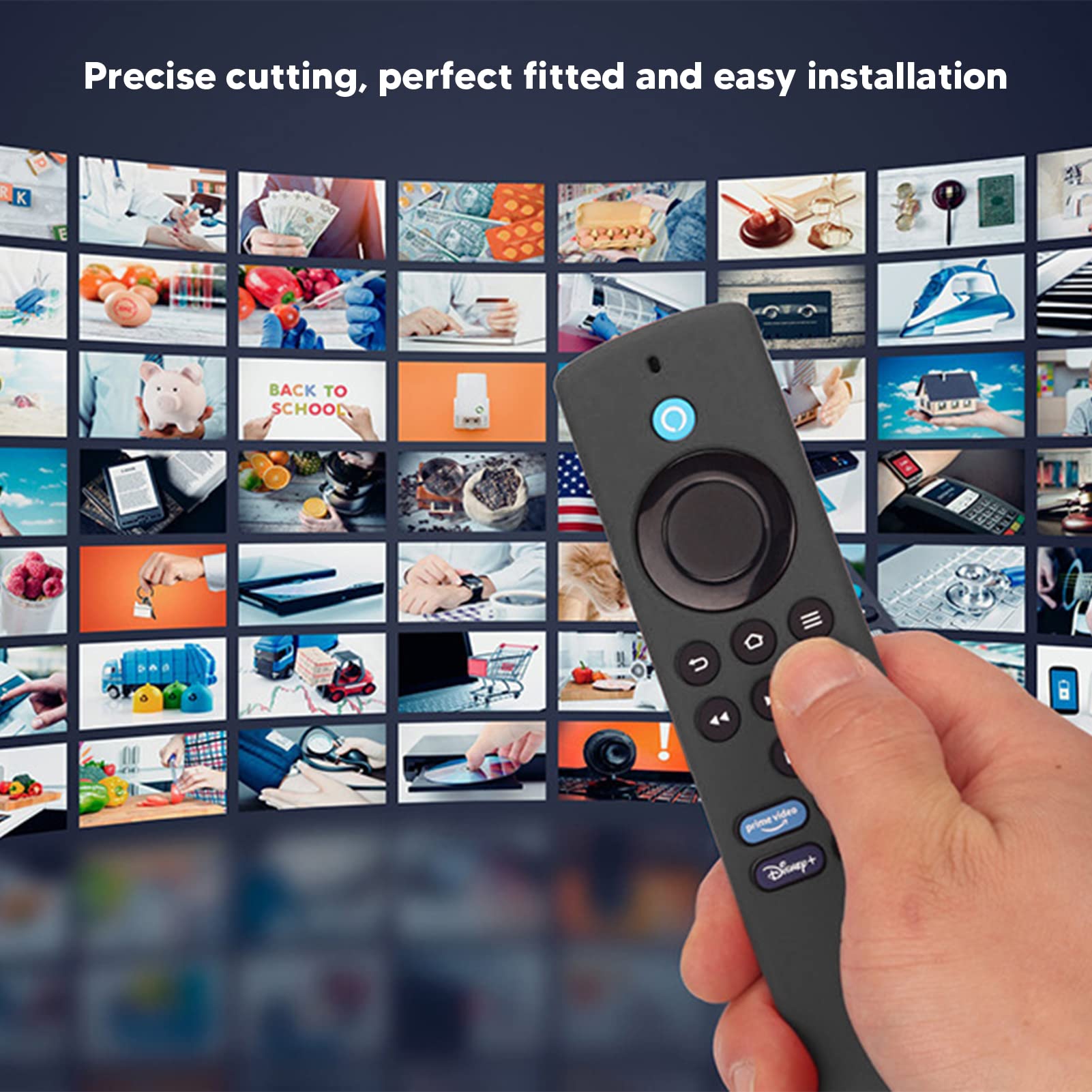 Funda Protectora para Mando a Distancia, Funda para Mando a Distancia con Correa de Mano, Fundas Antideslizantes de Silicona a Prueba de Golpes para Mando a Distancia Fire TV Stick Lite(Gris oscuro)