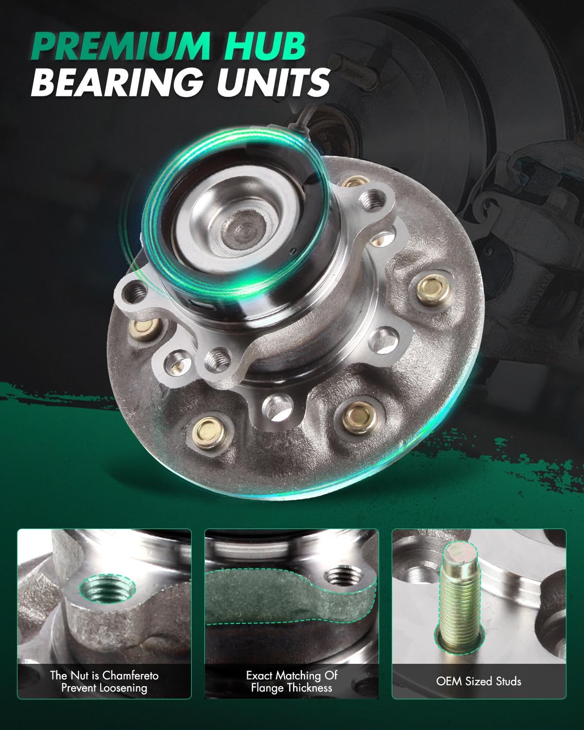 SCITOO 1* Wheel hub Bearing Front Left for 2004-2008 for Chevrolet Colorado for GMC Canyon for Isuzu i-280,i-290,i-370 515106