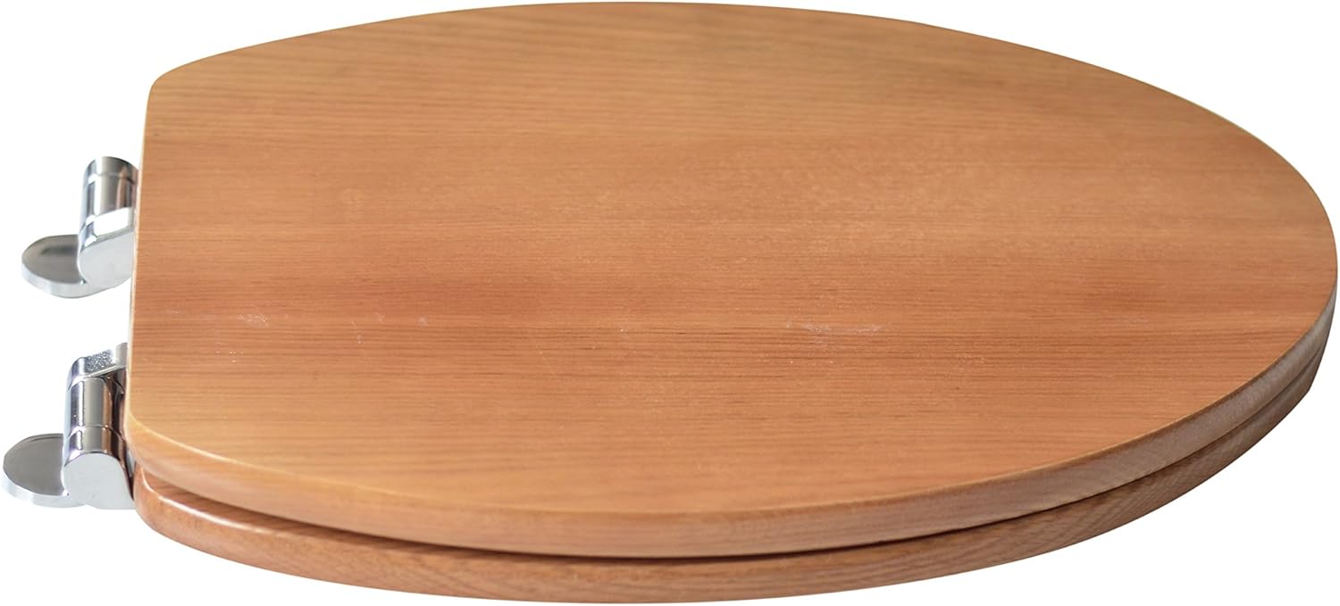 Exclusive Discount 80% Offer Bath Décor 5F1E3-17CH Deluxe Wood Toilet Seat, Natural Oak