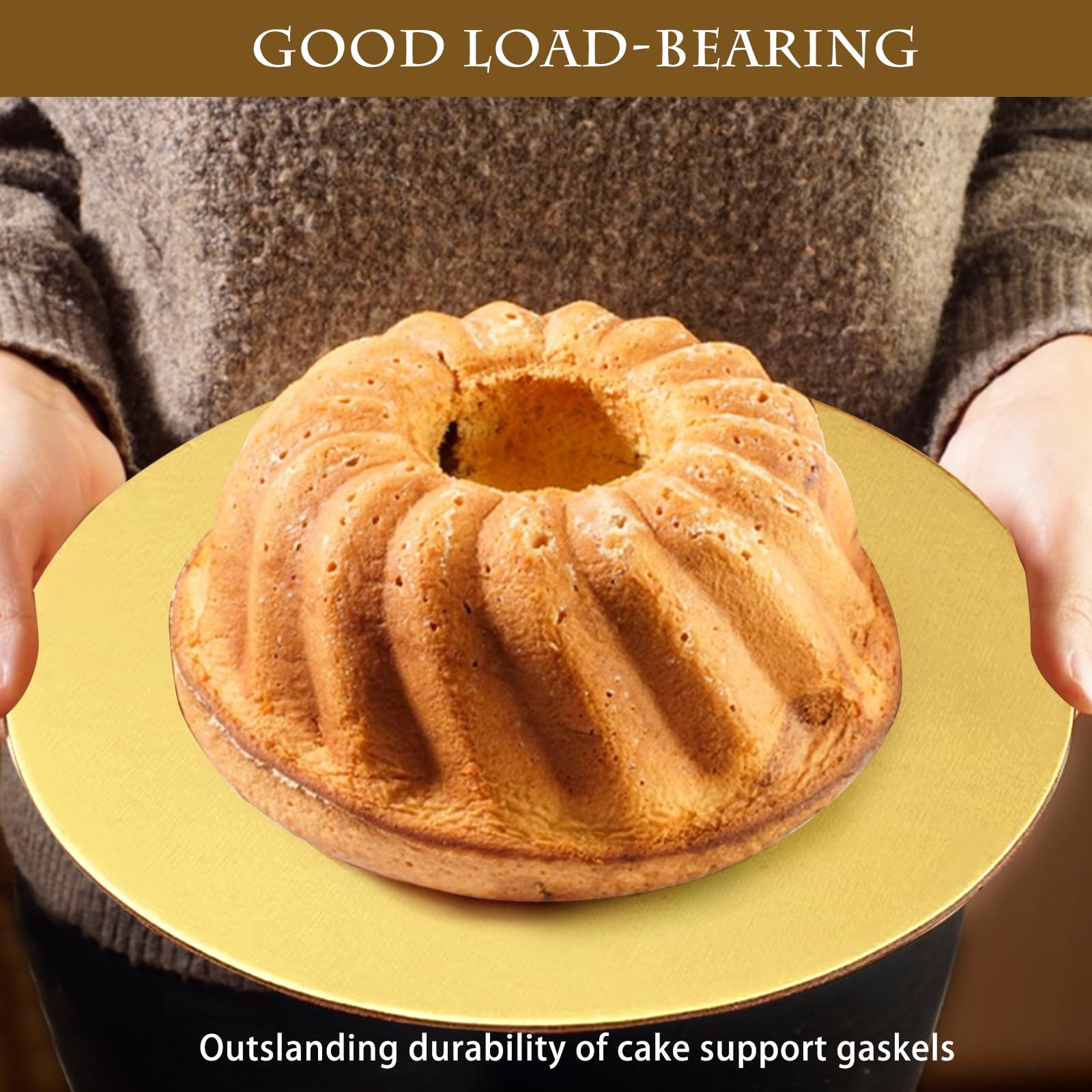 10 Plateaux à Gâteau Ronds En Carton Doré RUCUDIM - Diamètres 10-30 Cm - Réutilisables Pour Transport