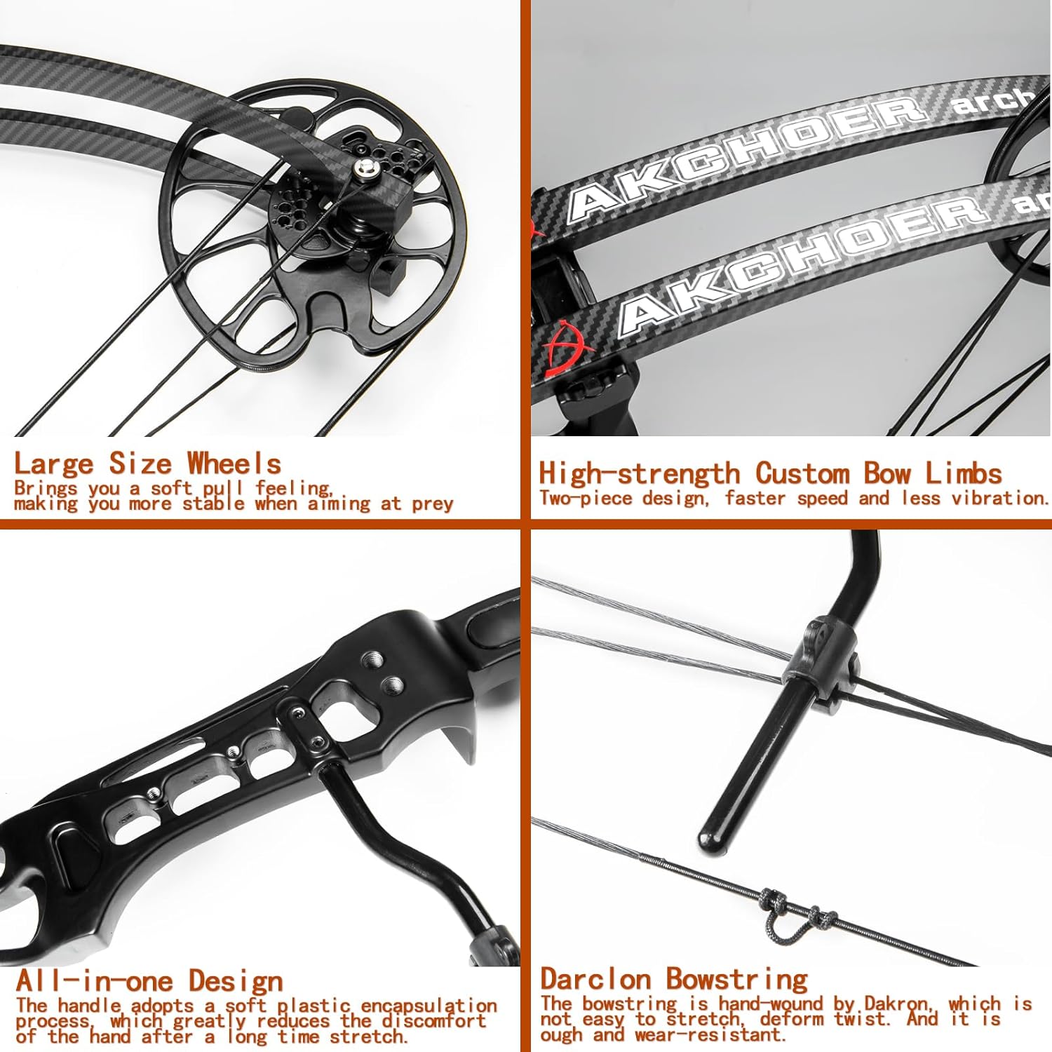 Compound Bow and Arrow Set 30-70 lbs for Adult, Adjustable Hunting Compound Bow Archery with Limbs Made in USA, Right Hand, 18”-31”, up to IBO 320 fps