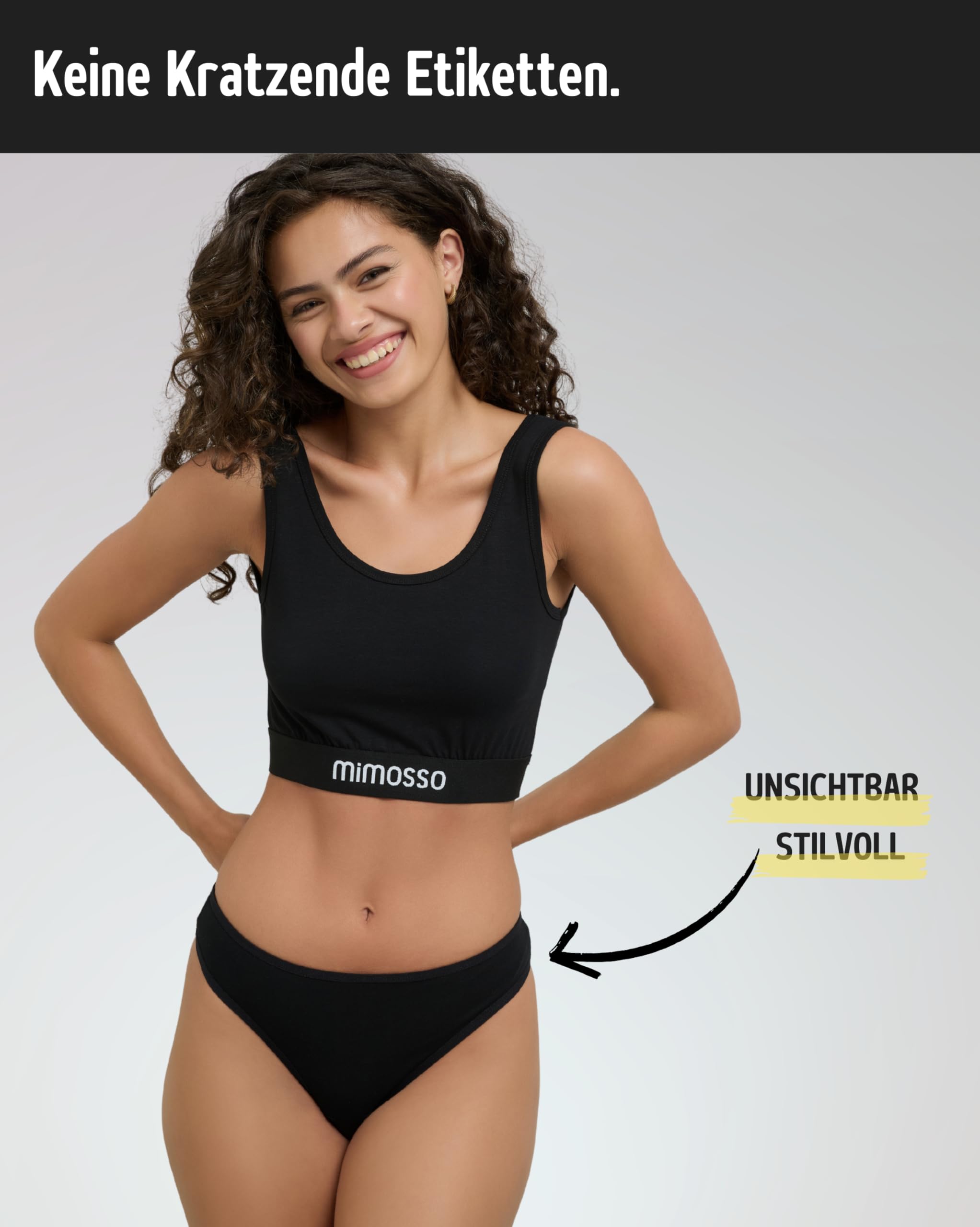 Damen Tanga aus Bio-Baumwolle 5er Pack – String Damen Klassisches Design – Angenehmes Tragegefühl ohne Einschneiden – Unsichtbare Unterwäsche für den Alltag (Gr. S - 2XL)