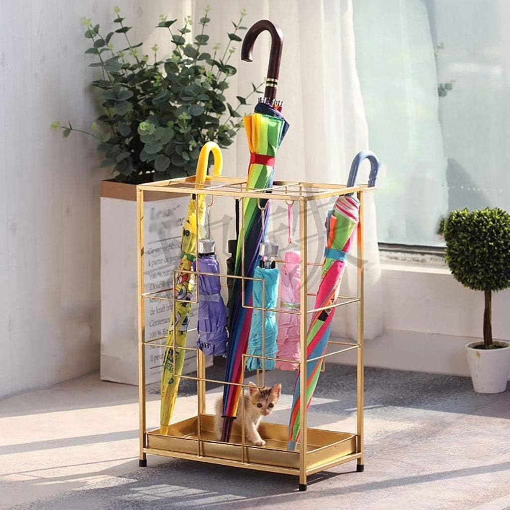 Metal Umbrella Holder， Entry Hallway Decor Holder for Canes Walking Sticks, with Removable Drip Tray(Gray)