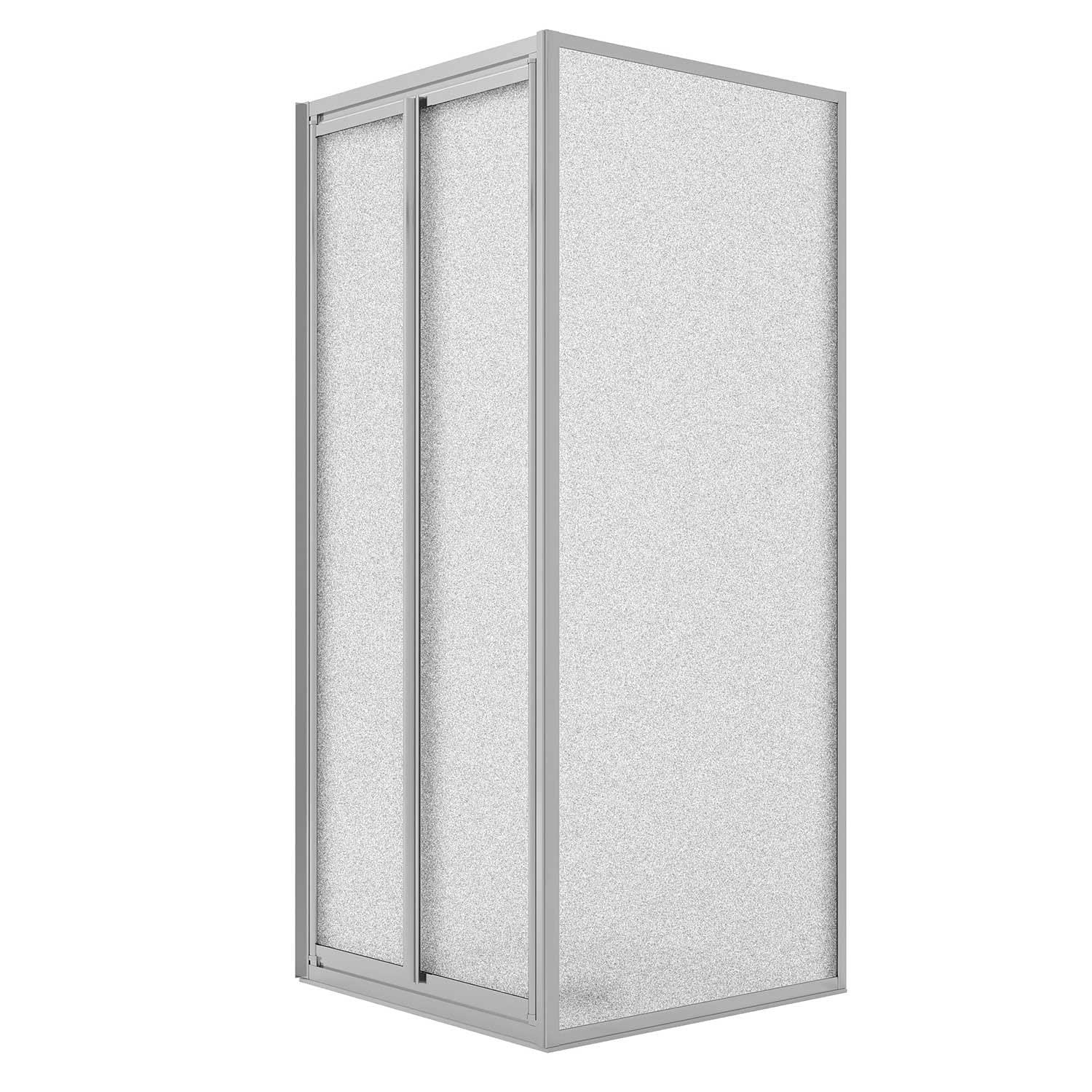 Idralite Cabina de Ducha en ángulo 75x75CM H198 Cristal Opaco Fijo+Saloon 2 Puertas Batientes 75 Mod. West