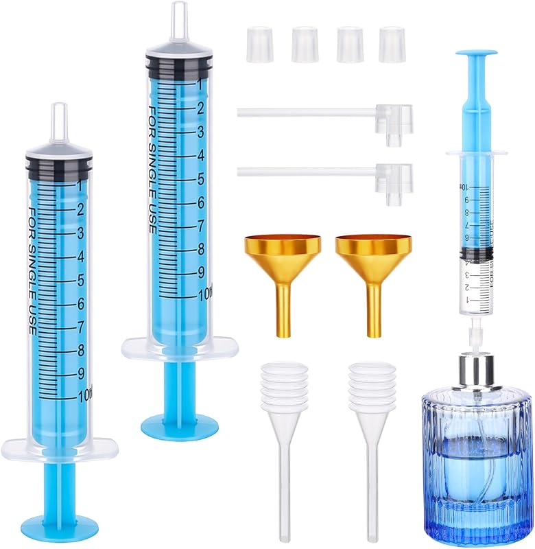 Segbeauty Kit com 8 ferramentas para transferência de perfume, frascos de 10 mL, funis e conta-gotas, azul