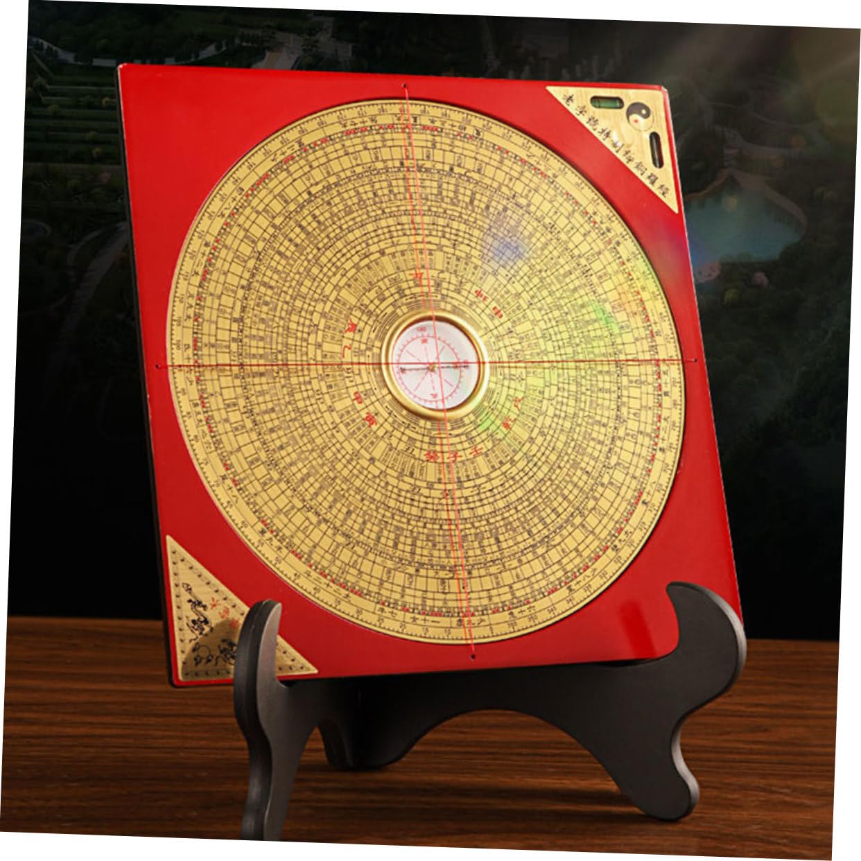 Brújula China Portátil Pequeña de Cobre y Hierro Roja Retro | Feng Shui Tradicional, Uso en Colección y Hiking, Diseño Taoísta Chino, Ligera y Fácil de Usar