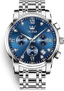 Men's Chronograph Watch, Gold Silver Stainless Steel Analog 