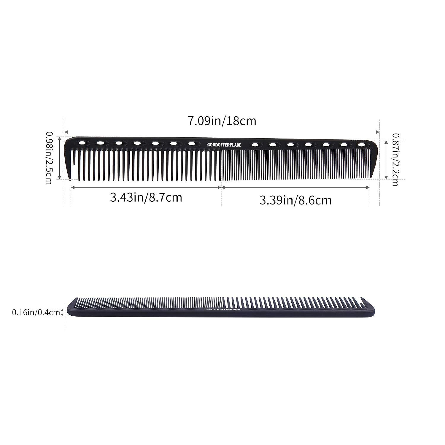 Goodofferplace 3 Packs Cutting combs Clipper Comb 100% Anti-static 200¡æ Heat Resistant Hairdressing Comb With Fine Tooth For Cutting Parting and Hairstyling