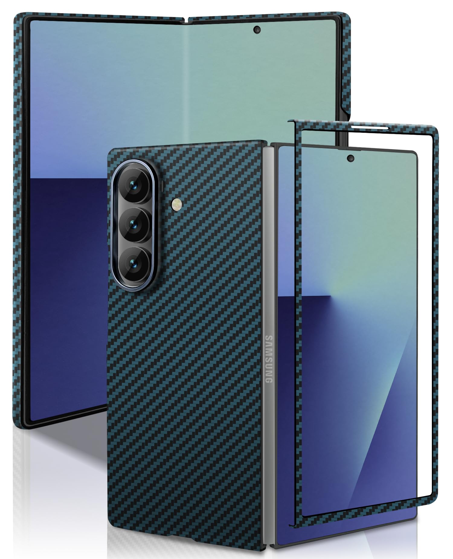 for Samsung Galaxy Z Fold 7 Case, Carbon Fiber Case for Z Fold 7, Ultra Slim & Thin Minimalist Protective Phone Cover, NO-case Feeling, Sturdy 1500D Aramid for Support Wireless Charging (Matte Black)
