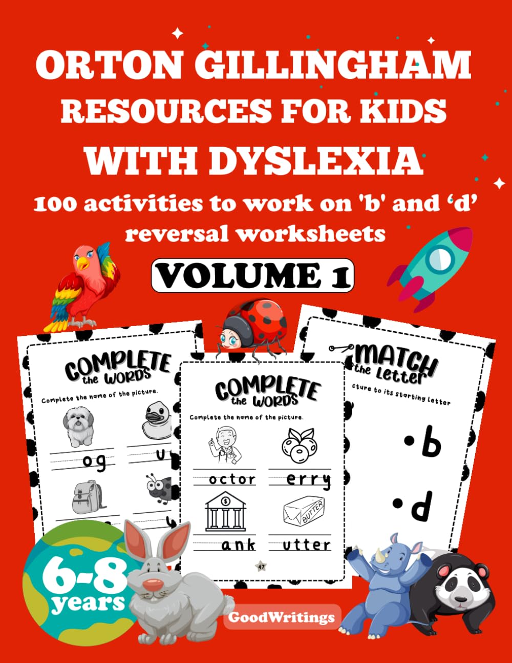 Orton Gillingham Resources for Kids with Dyslexia. 100 activities to work on 'b' and 'd' reversal worksheets. VOLUME 1
