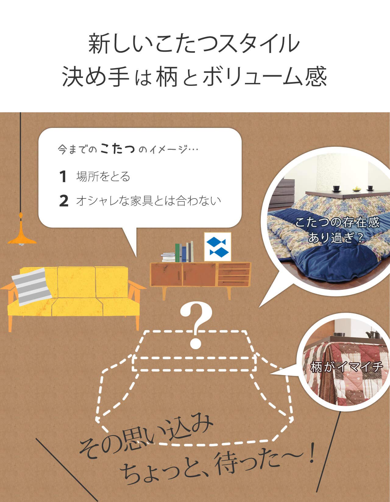 Amazon｜北欧柄ふんわりニットこたつ布団 ルーツ 250x190cm