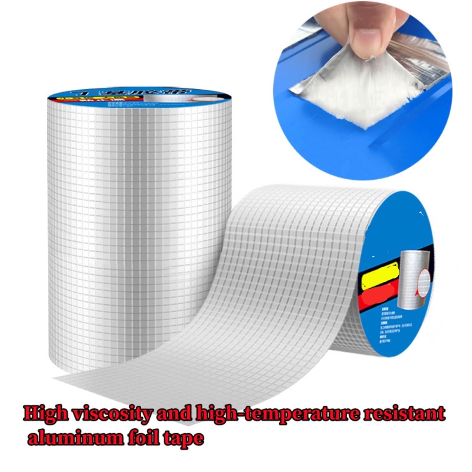 Cinta Butilo Impermeable Cinta adhesiva de reparación a prueba agua, cinta butilo papel aluminio a fugas for techo cocina, tuberías alta viscosidad y temperatura | 5Mx10cm