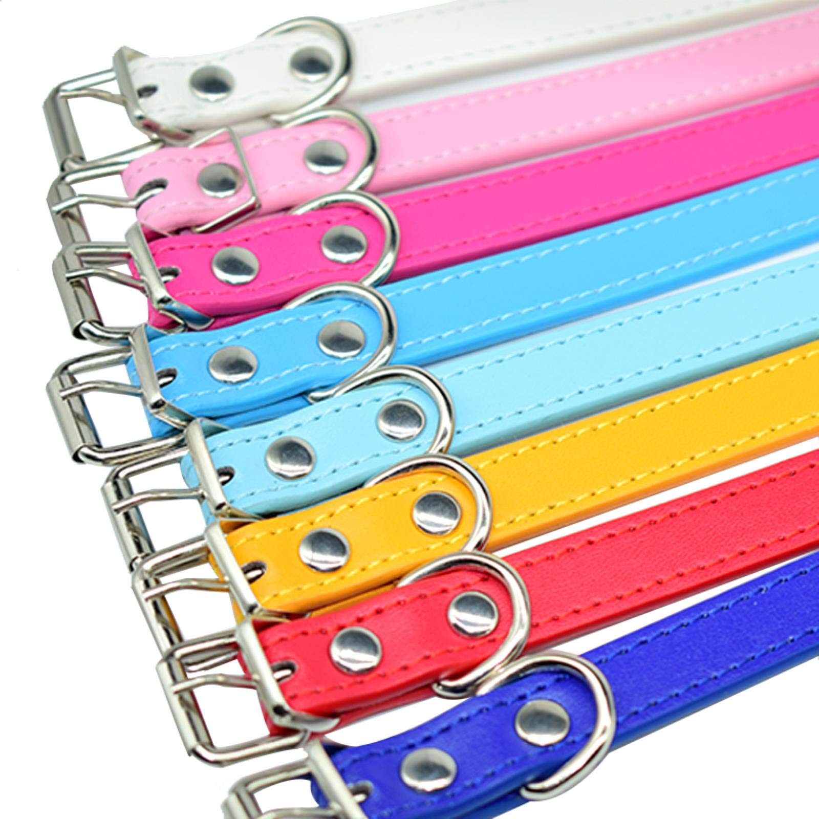 Hundehalsband Größe S – Aus Weichem PU-Leder, Verstellbar 26–32 Cm, Bunt