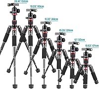 Vista 2 de Mini trípode portátil de metal para cámara, trípode de viaje de aluminio DSLR de 20 pulgadas con cabezal de bola de 360 grados de carga de hasta