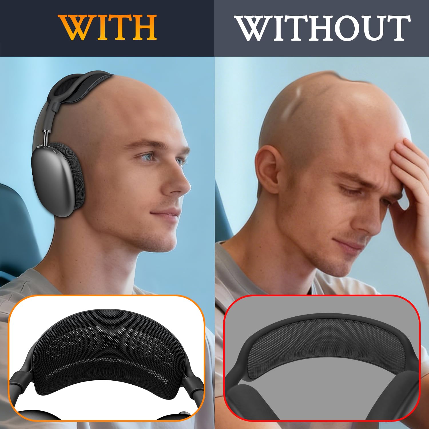 SOULWIT Pressure Relief Headband for AirPods Max - Black(1.0 Gen) 1