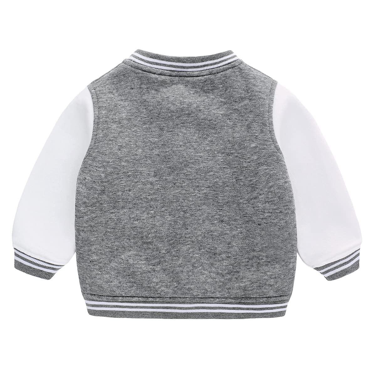famuka Baby Boy Girl Baseball Coat Toddler Casual Varsity Jackets (Grey, 6-12 Months)