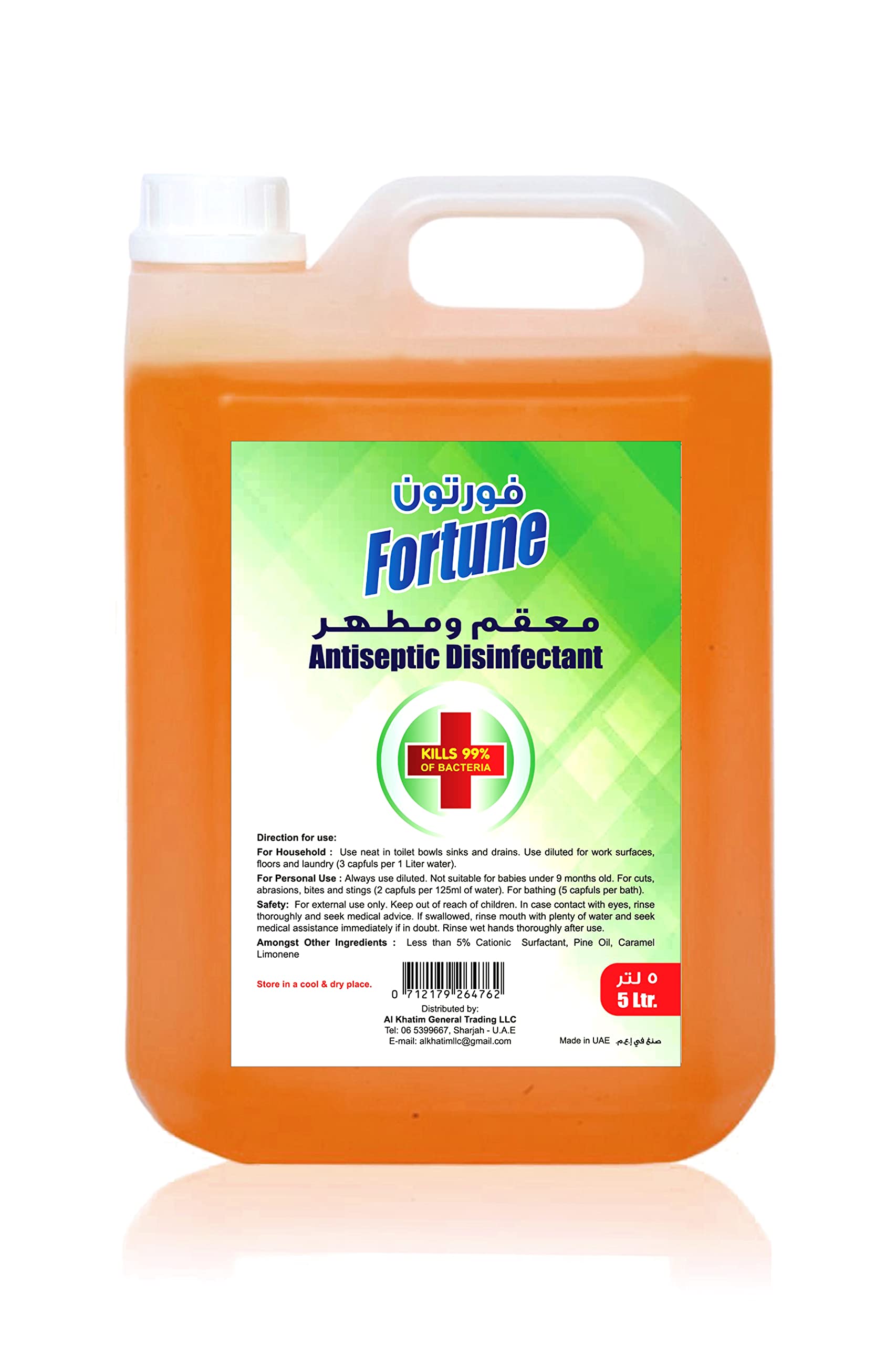 Fortune Antiseptic Disinfectant Liquid 5 Litre x 2, Refill best for home cleaner, floors,sinks and drains (pack of 2) etc