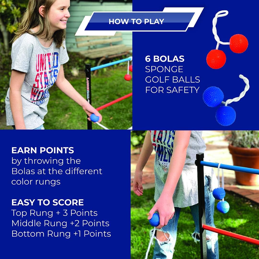 Maranda Enterprises Ladderball Pro Steel, Black, Blue, Red, White : Sports & Outdoors