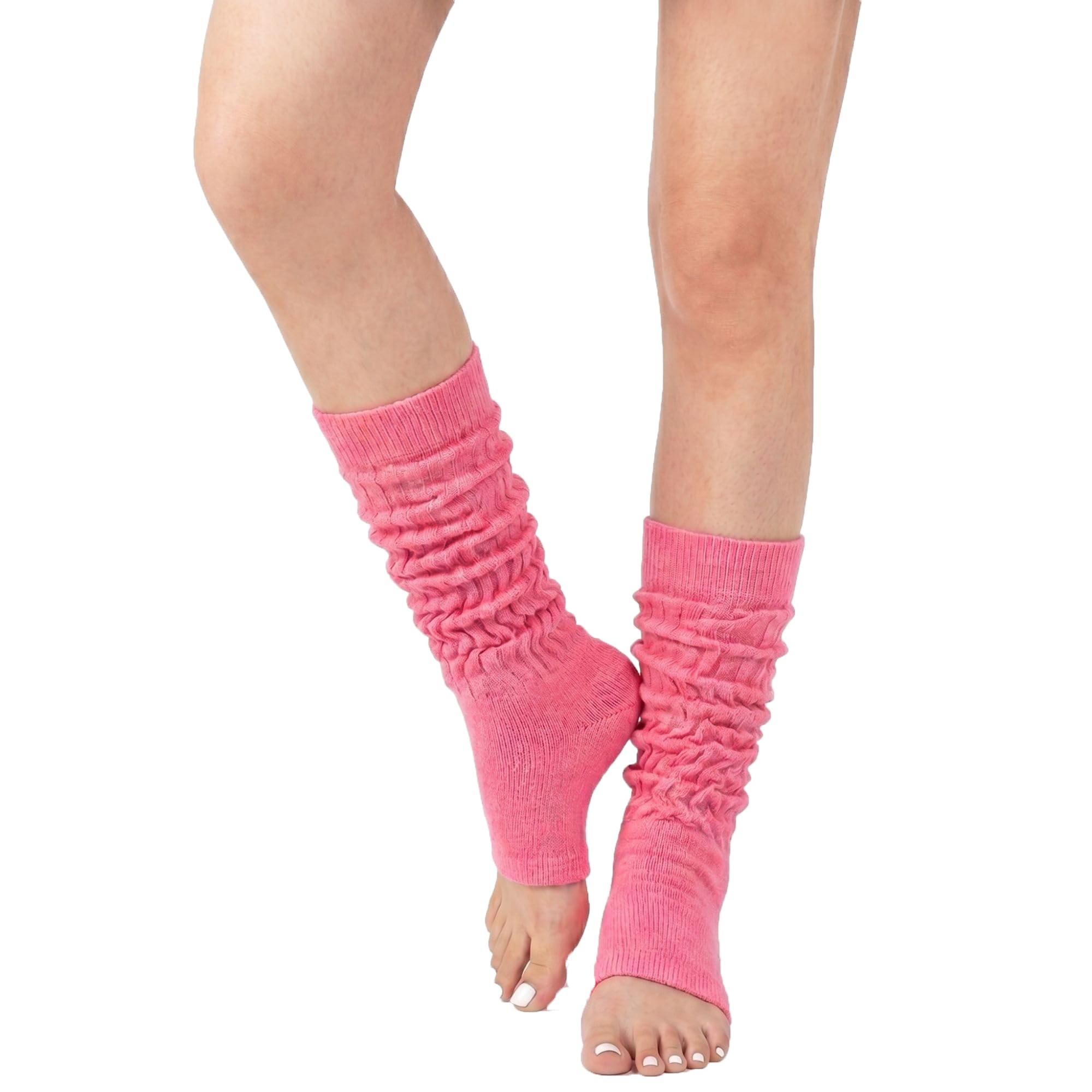 COUVER Women Cotton Scrunched Slouch Socks | 90% cotton 5% polyester 5% elastic, scrunched slouch socks, adjustable crew to knee high, retro dance, size 6 to 11