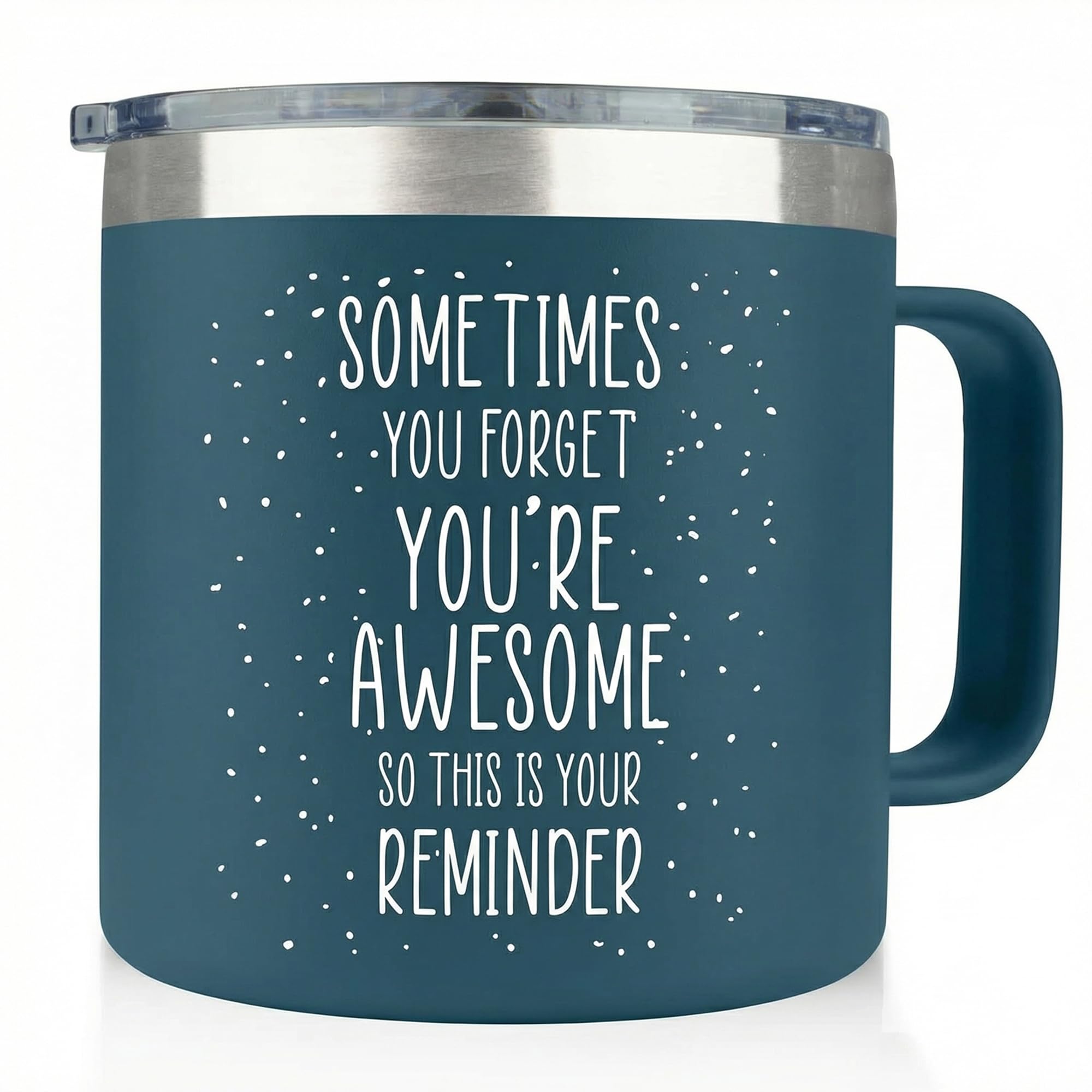 Gifts for Coworkers Friends - Sometimes You Forget Your Awesome Gifts for Coworkers Birthday Navy 14 Ounce Coffee Mugs for Women Coffee Tumbler Funny Birthday Mothers Day from Friends