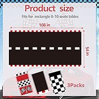 Vista 2 de 3 manteles de plástico con diseño a cuadros, decoración de fiesta de cumpleaños, mantel desechable para niños, suministros de fiesta de cumpleaños