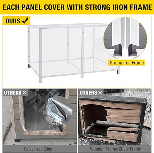 Miniatura 7 de Aivituvin Casa para Perros Calefaccionada para Exteriores 59" Extra Grande Perrera para Perros Aislada con Forro Aislante y Sistema de Calefacción