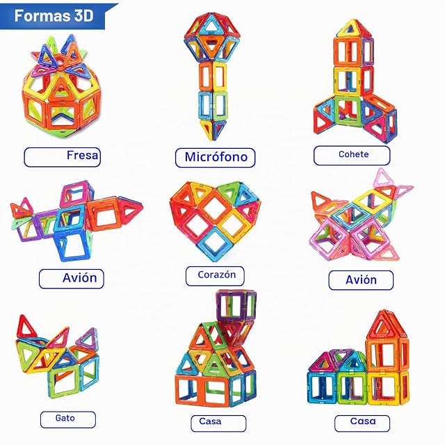 Foto 3 de 8 de Condis 62 Piezas Bloques de Construcción Magnéticos para Niños