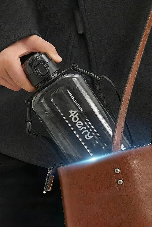 750 ML Spor Matara – Sızdırmaz Kapaklı, Tek Elle Kullanım, Askılı Taşınabilir Su Şişesi, SİYAH