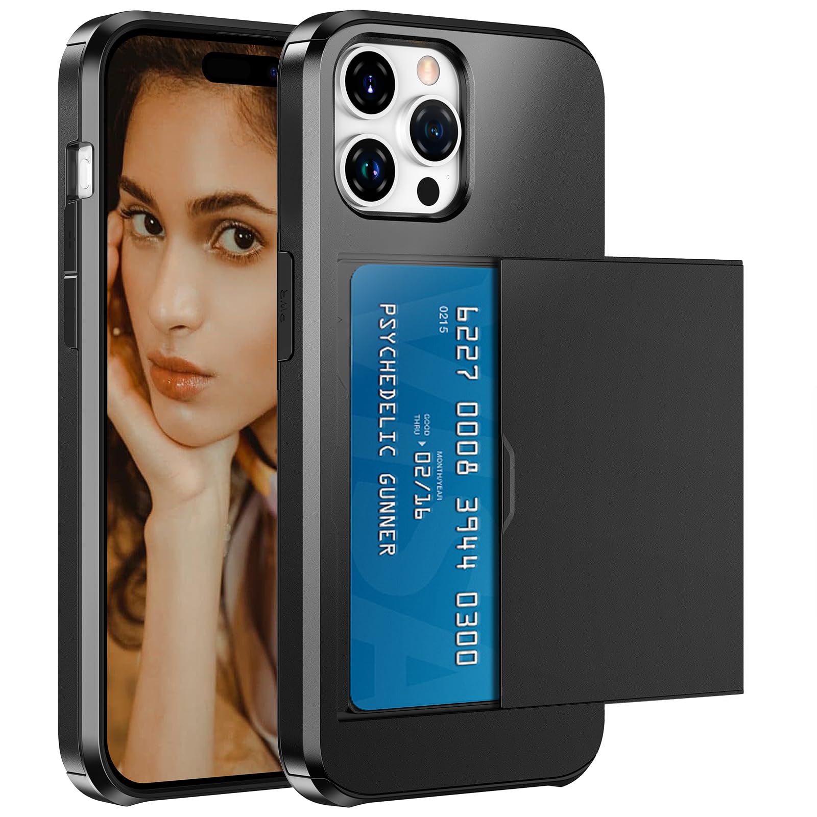 Coque iPhone 15 Pro Max protège des chutes et remplace le portefeuille encombrant