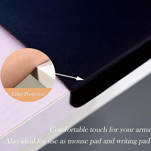 Miniatura 4 de Alfombrilla de escritorio extendida de piel sintética grande con protector de borde antideslizante, alfombrilla de escritorio para oficina,