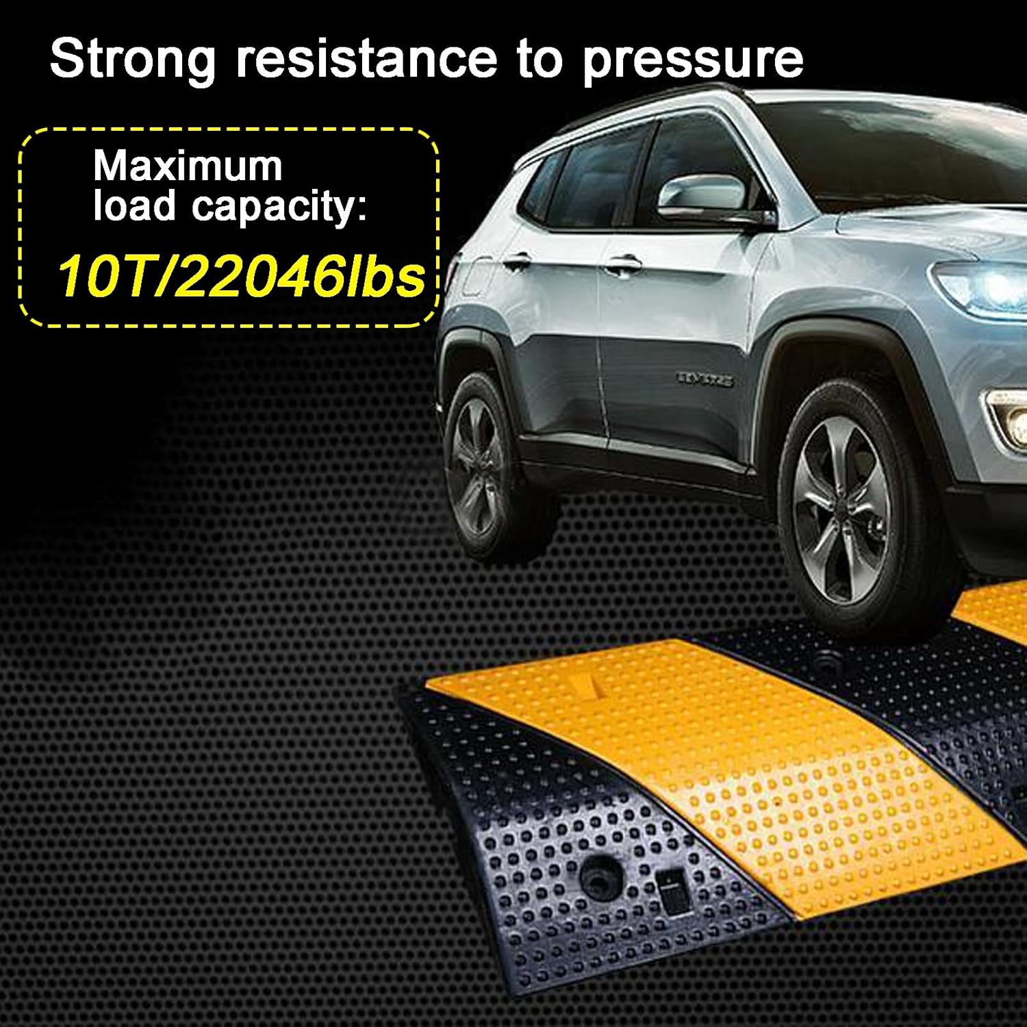 Heavy Duty Cable Ramps - 1 Channel Hose Protector Ramp for Road & Garage - 22046lbs Capacity Speed Bump for Asphalt & Concrete (39x6x1.2in)