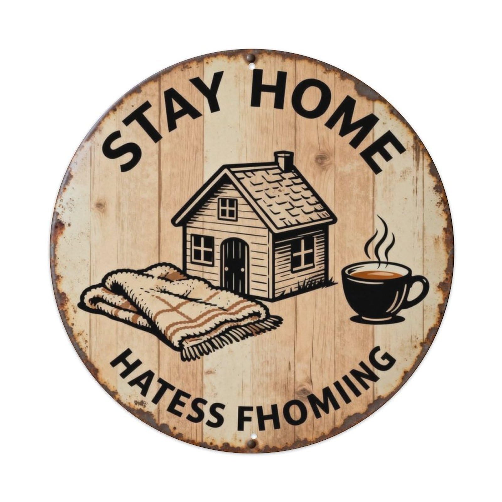 STAY HOME Metal Tin Sign Plaque