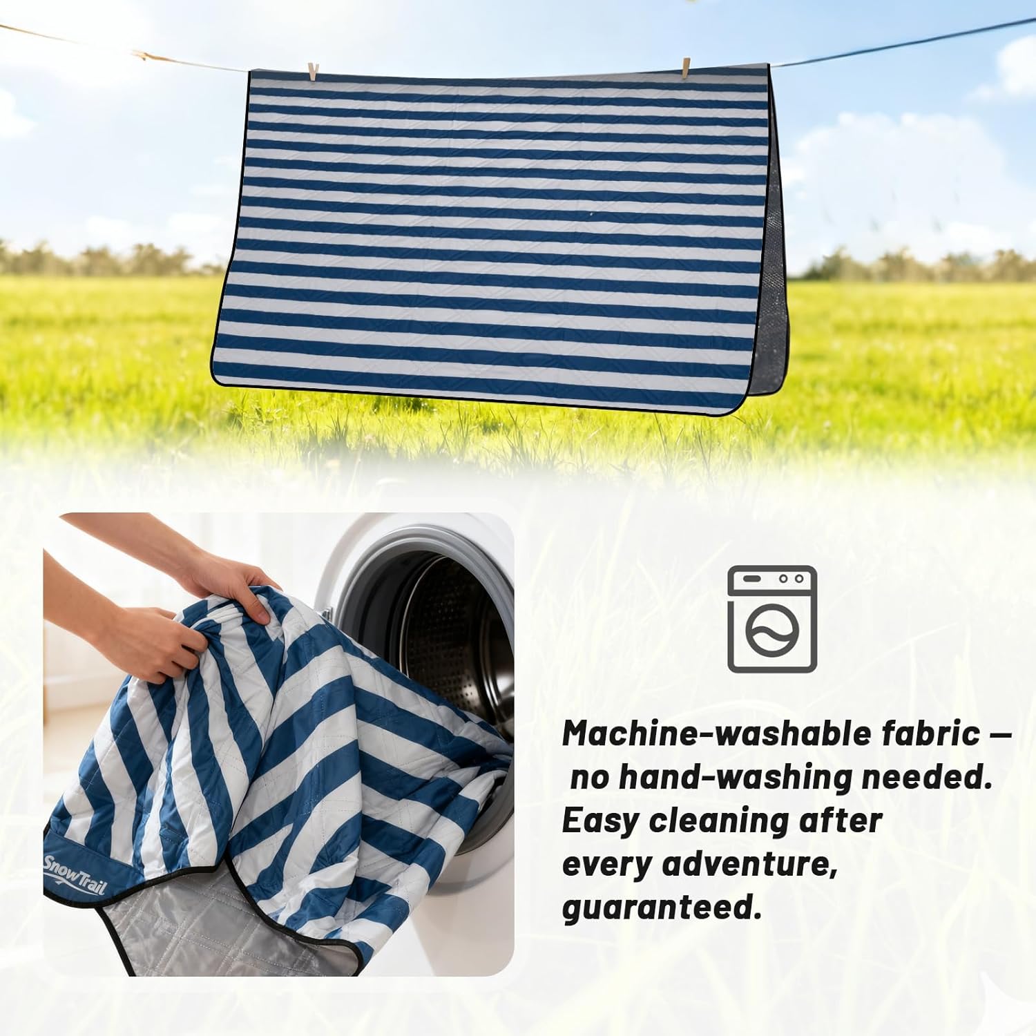 Large Picnic Blanket 80"x80" – Extra Large Waterproof Sandproof Outdoor Blanket for Beach, Grass, Park, Lawn, Camping, Wedding Registry Gift, Foldable & Portable Mat for Family Travel