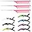 Rat Tail Comb Hair Clips Set: 3Pcs Rat Tail Combs, Hair Styling Combs for Women and 7 Professional Sectioning Hair Clips (Pink)