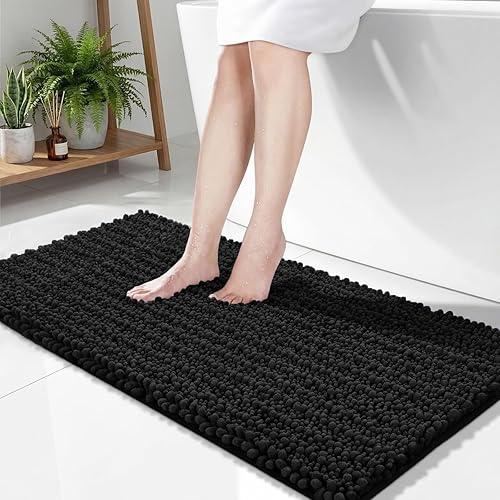 Miniatura 43 de Alfombra de baño pequeña, antideslizante, lavable, color azul marino, de 17 x 24 pulgadas, súper absorbente, suave, alfombra de baño de felpilla
